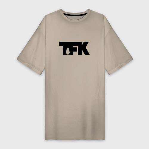 Женская футболка-платье TFK: Black Logo / Миндальный – фото 1