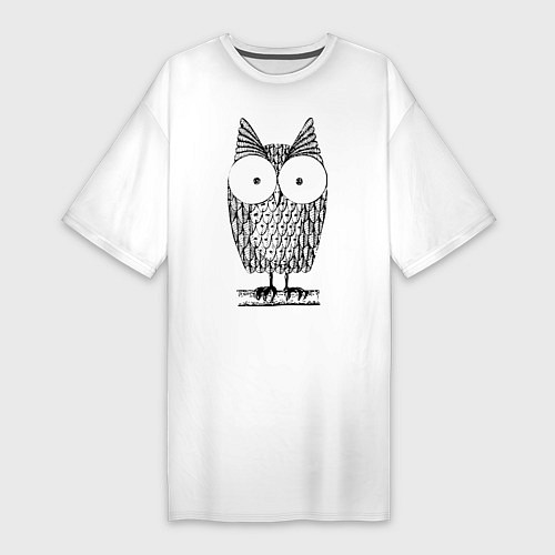 Женская футболка-платье Owl grafic / Белый – фото 1