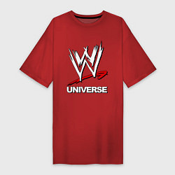 Футболка женская-платье WWE universe, цвет: красный