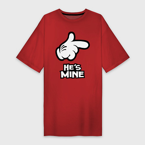 Женская футболка-платье He's mine hand / Красный – фото 1