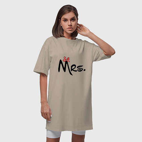Женская футболка-платье Mrs. Bow / Миндальный – фото 3