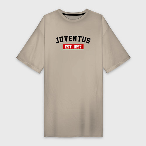 Женская футболка-платье FC Juventus Est. 1897 / Миндальный – фото 1
