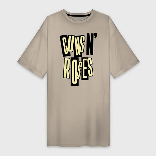 Женская футболка-платье Guns n Roses: cream / Миндальный – фото 1