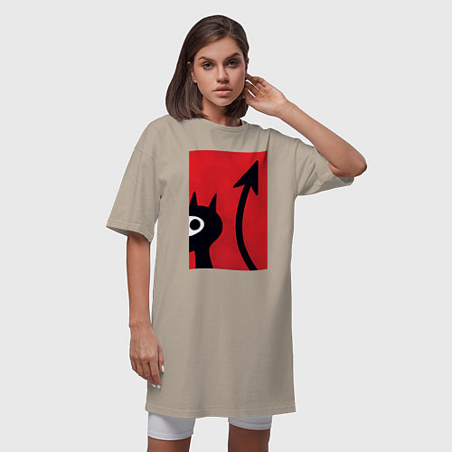 Женская футболка-платье Дьявольская Люси / Миндальный – фото 3