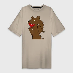 Женская футболка-платье Медведь цензурный