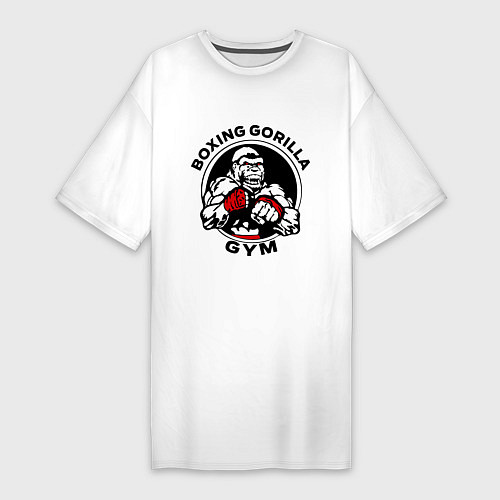 Женская футболка-платье Boxing gorilla gym / Белый – фото 1