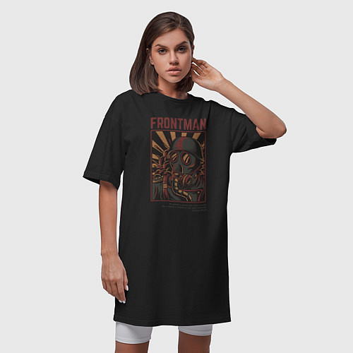 Женская футболка-платье Армия / Черный – фото 3