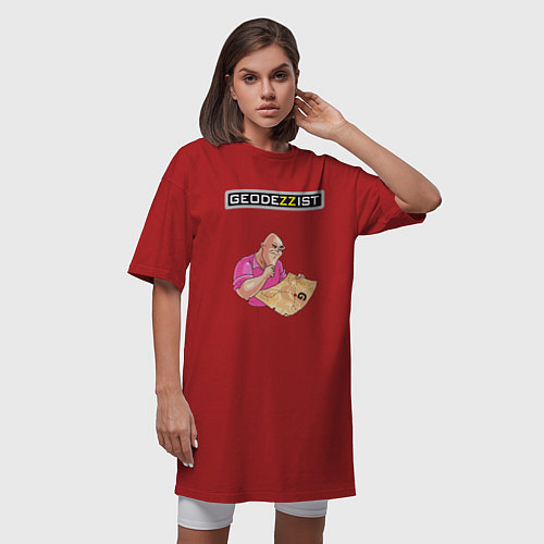 Женская футболка-платье GEODEZZIST / Красный – фото 3