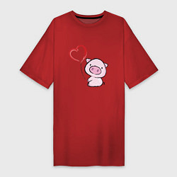 Женская футболка-платье Pig Love