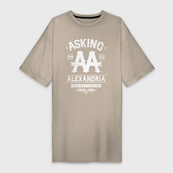 Футболка женская-платье Asking Alexandria: England, цвет: миндальный