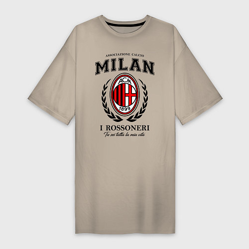 Женская футболка-платье Milan: I Rossoneri / Миндальный – фото 1