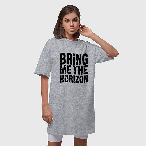 Женская футболка-платье Bring me the horizon / Меланж – фото 3