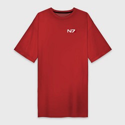 Футболка женская-платье Mass Effect N7, цвет: красный
