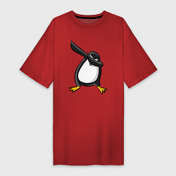 Футболка женская-платье DAB Pinguin, цвет: красный