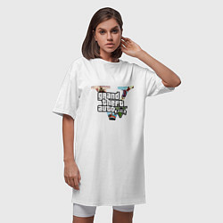 Футболка женская-платье GTA 5: City, цвет: белый — фото 2