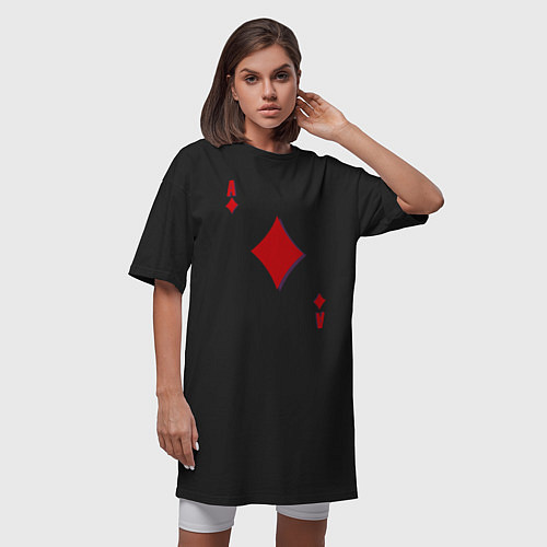 Женская футболка-платье Бубновый туз / Черный – фото 3