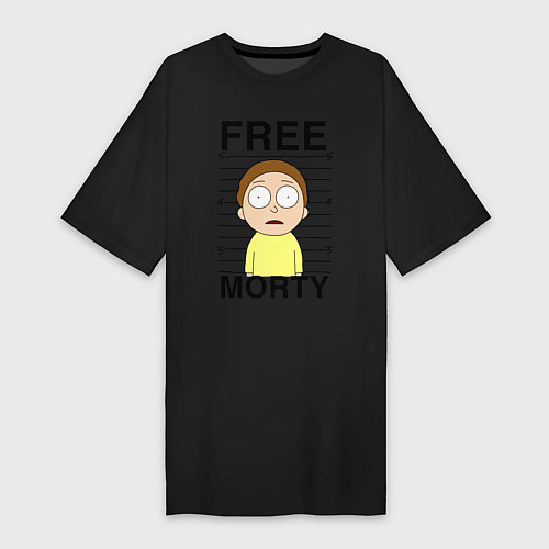 Женская футболка-платье Free Morty / Черный – фото 1