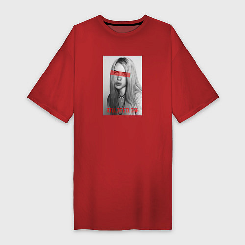 Женская футболка-платье Билли Айлиш / Красный – фото 1