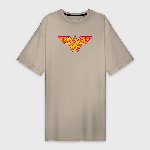 Женская футболка-платье Wonder woman / Миндальный – фото 1