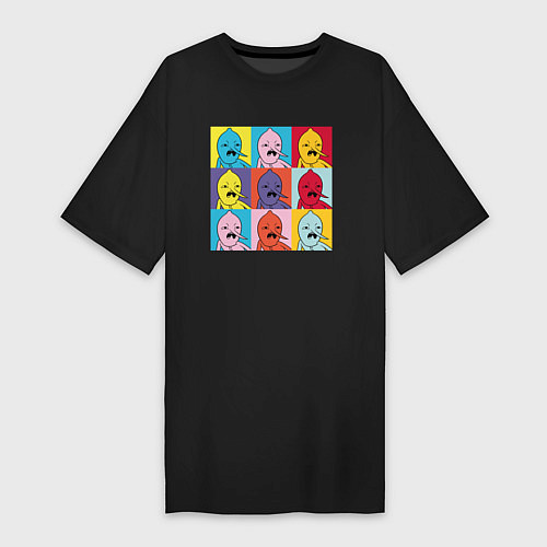 Женская футболка-платье Граф Лимонхват pop-art / Черный – фото 1