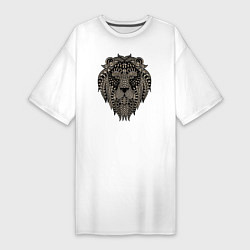 Футболка женская-платье Metallized Lion, цвет: белый