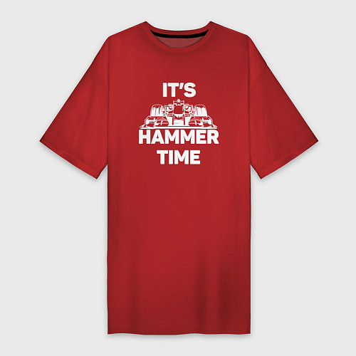 Женская футболка-платье It's hammer time / Красный – фото 1