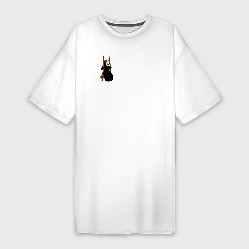 Женская футболка-платье Безликий на качелях / Белый – фото 1
