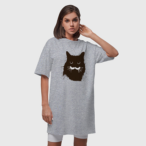 Женская футболка-платье Котик / Меланж – фото 3
