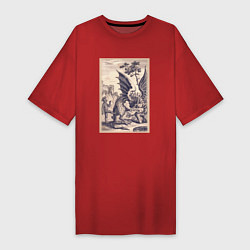 Женская футболка-платье Рыцарь, пинающий Дракона баллада о рыцаре Джоне Ла