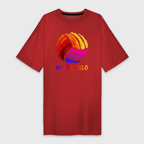 Женская футболка-платье Мяч для водного поло / Красный – фото 1
