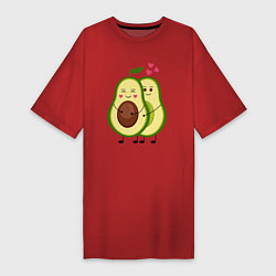Женская футболка-платье Влюбленные Веганы Авокадо