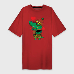 Женская футболка-платье Модный крокодил