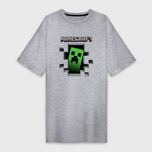 Женская футболка-платье Minecraft / Меланж – фото 1