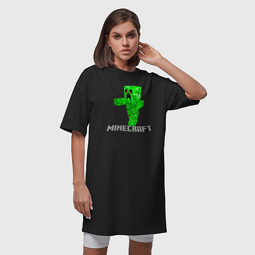 Женская футболка-платье MINECRAFT / Черный – фото 3