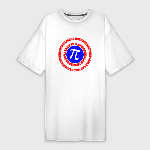 Женская футболка-платье Математический щит / Белый – фото 1