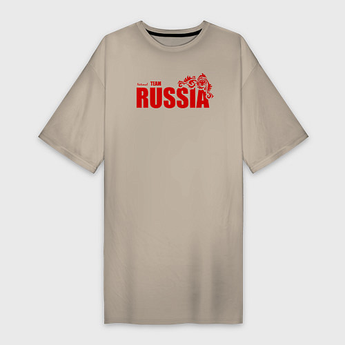 Женская футболка-платье Russia / Миндальный – фото 1