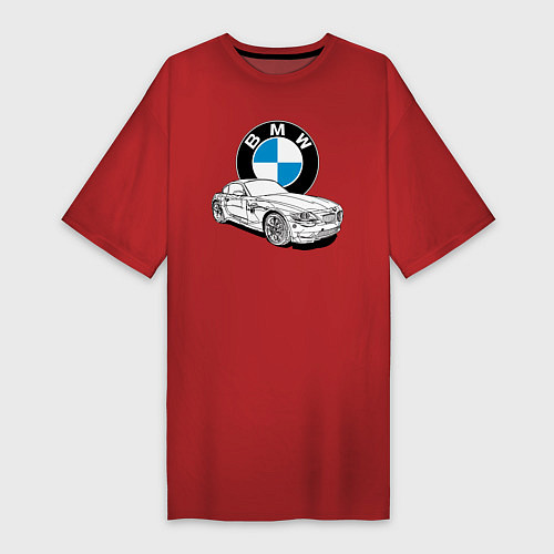 Женская футболка-платье BMW / Красный – фото 1
