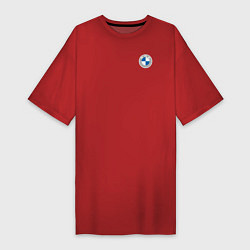 Футболка женская-платье BMW LOGO 2020, цвет: красный