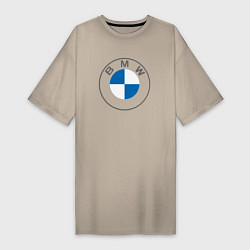 Футболка женская-платье BMW LOGO 2020, цвет: миндальный