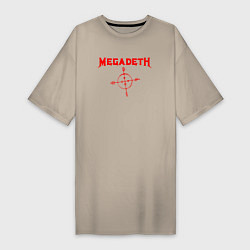 Футболка женская-платье Megadeth, цвет: миндальный