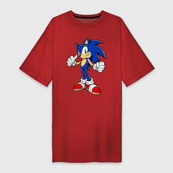 Футболка женская-платье Sonic, цвет: красный