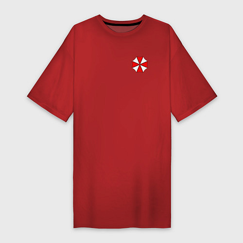 Женская футболка-платье UMBRELLA CORP НА СПИНЕ / Красный – фото 1
