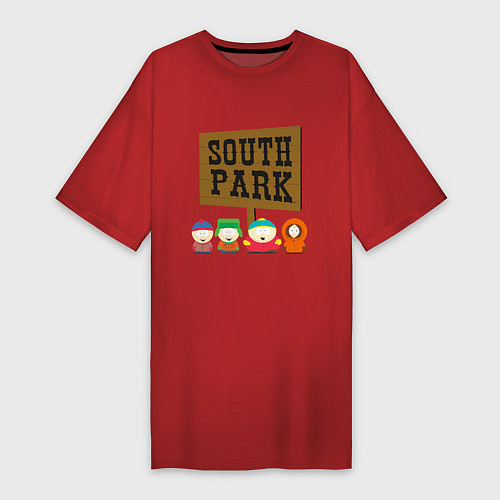 Женская футболка-платье South Park / Красный – фото 1
