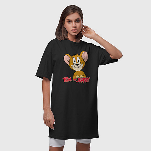 Женская футболка-платье Tom & Jerry / Черный – фото 3