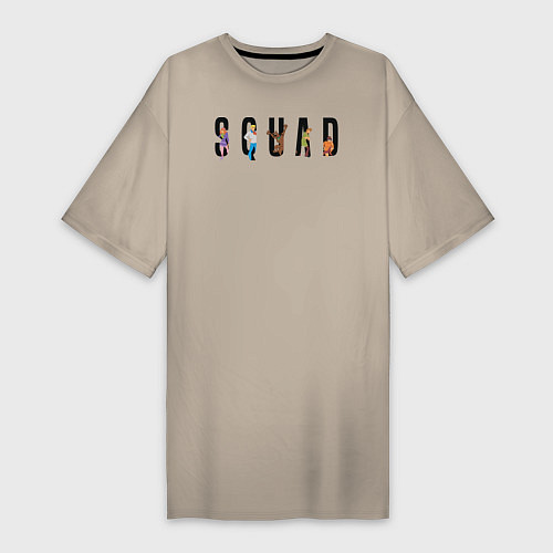 Женская футболка-платье SQUAD / Миндальный – фото 1