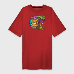 Футболка женская-платье Zombie Burger !, цвет: красный