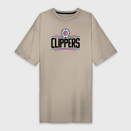 Женская футболка-платье Los Angeles Clippers 1 / Миндальный – фото 1