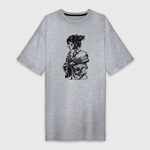 Женская футболка-платье Гейша / Меланж – фото 1