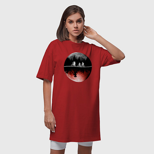 Женская футболка-платье Очень странные дела / Красный – фото 3