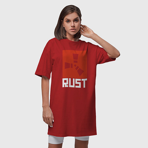 Женская футболка-платье RUST / Красный – фото 3
